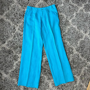 Mika Piirainen Marimekko Blue Linen Pants Slacks 40 12 Lagenlook Minimalist